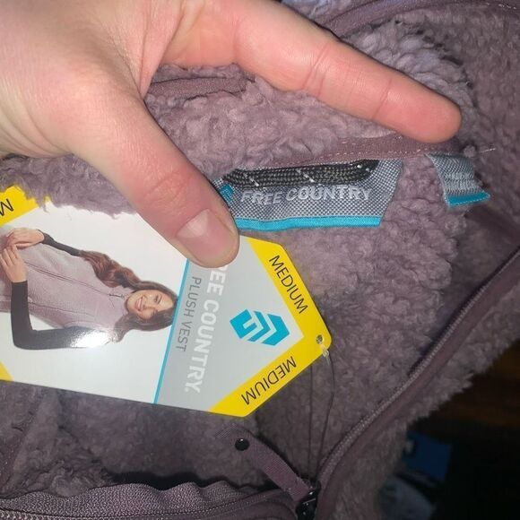 Free Country lavender purple NWT fleece full zip gorpcore M vest - Picture 3 of 3